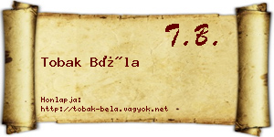 Tobak Béla névjegykártya