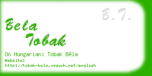 bela tobak business card